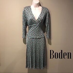 BODEN long sleeve Print Dress, UK 12/US size 8